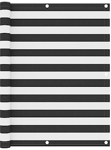 LLEZKBR Balkonsichtschutz Anthrazit und Weiß 120x300cm Oxford Stoff