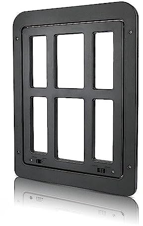 Rfeeuubft 1 Stück Haustierklappe für Fliegengitter, Hundeklappe mit Magneten, Katzenklappe, Fliegengittertür, Schwarz, Einfache Installation für Katzen/Hunde, Schwarz