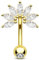 OUFER 16G Gold Eyebrow Piercing Jewellery Blume Rook Barbell Edelstahl 316L Klar CZ Knorpel Ohrpiercing 8 mm Helix Ring für Damen Lip Bar