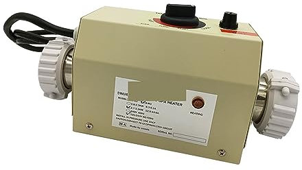 VCHICS Kit de Chauffage pour Piscine, 3KW Chauffe-Piscine Bain à remous Chauffe-Eau électrique Thermostat for Piscine Baignoire Spa Bain Piscine équipement pour piscines Hors-Sol et enterrées