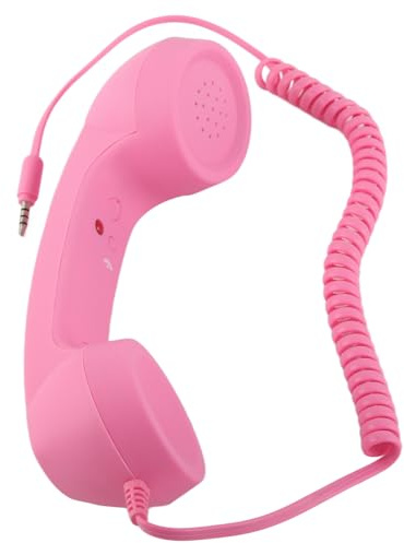 Retro Phone Contrôle, combiné de TéléPhones Portables USB C Proof Proof Vintage TéléPhones Fandline Phones avec Une Prise de 3,5 Mm pour Le Smartphone (Rosé)