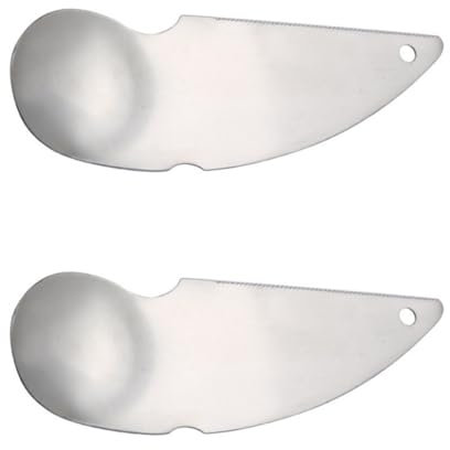 Alipis 2pezzi Cucchiaio per Kiwi in Acciaio Resistente Pz Utensili da Cucina per Avocado Affettatrici in Acciaio Resistente Gadget da Cucina per Estrarre Parte Interna e Sbucciare Frutta