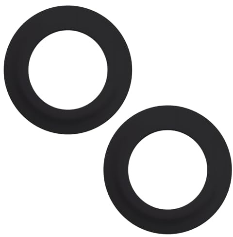 Juego de 2 Juntas de Válvula de Descarga 72 mm x 45 mm Compatible con Siamp Optima 49 50, Anillo de Sellado de Silicona para Cisterna de Inodoro, Negro, Resistente y Hermético
