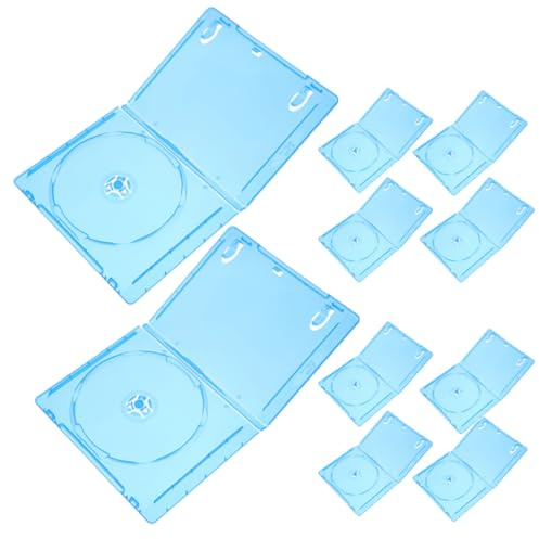 YOSADIER Porta CD Organizer Traslucido in Plastica Set da 10 Pezzi Custodia Rettangolare Salvaspazio per CD e Dvd Inserto Personalizzabile Supporto per Conservazione Dischi e Protezione