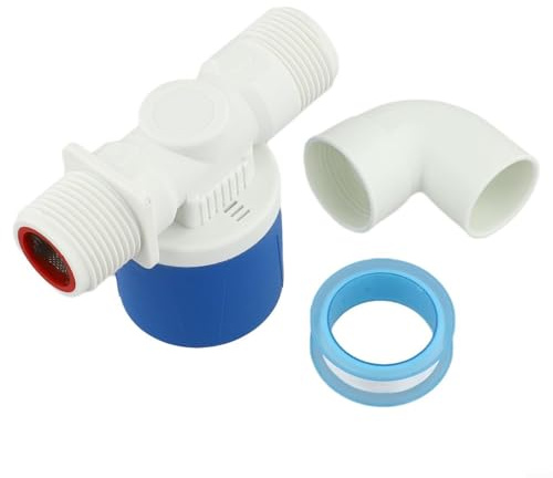 Valvola galleggiante da 2,5 cm con ingresso acqua laterale, valvola di controllo automatica del livello dell'acqua per riempimento del serbatoio, nylon PA66 integrato e acciaio inossidabile per uso