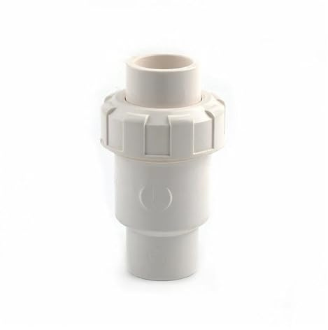 WEJNAOQI 1 clapet Anti-Retour à Bille UPVC | Clapet Anti-Retour Vertical for l'irrigation du Jardin, Aquarium, connecteur de Tuyau en PVC(White,ID40mm)