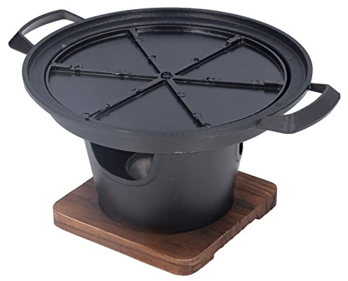 Mini Gril Hibachi, Gril à Charbon de Bois pour Barbecue de Table en Fonte D'aluminium, Petit Gril de Barbecue Portable Sans Fumée pour Le Camping et L'extérieur