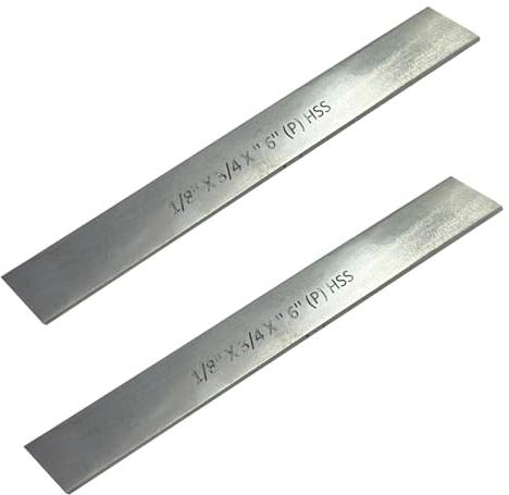 ASSORTS Set of 2 HSS Blades 1/8 x 3/4 x 6 – Hardened & Ground Parting Cut-Off Blades for Lathe Tool Holders (High-Performance HSS)