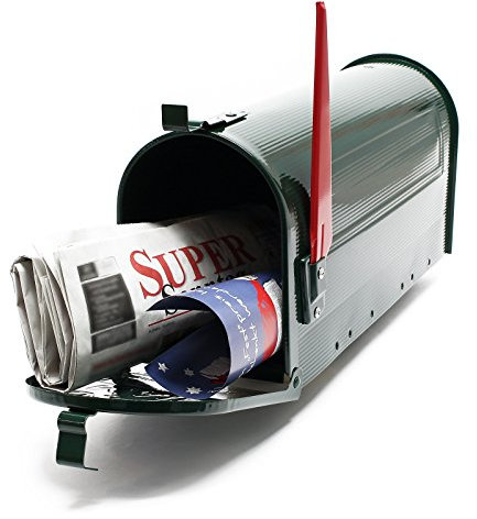 Wiltec Cassetta postale americana in acciaio zincato verde con materiale di montaggio