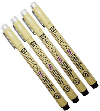 Sakura Pigma Mikron Stifte, 4 Stück 005 schwarz