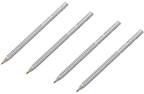 Faber-Castell 111997-2 Jumbo GRIP Bleistifte, Härtegrad: B, Schaftfarbe: silber (2 Packungen)