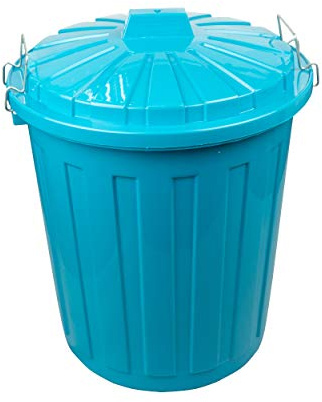 HRB Maxitonne 23 Liter, Tonne aus stabilem Hartplastik, abnehmbarer Deckel mit Verschlüssen, geeignet für Wäsche, Spielzeug oder als Mülleimer Küche (türkis, 23 Liter)