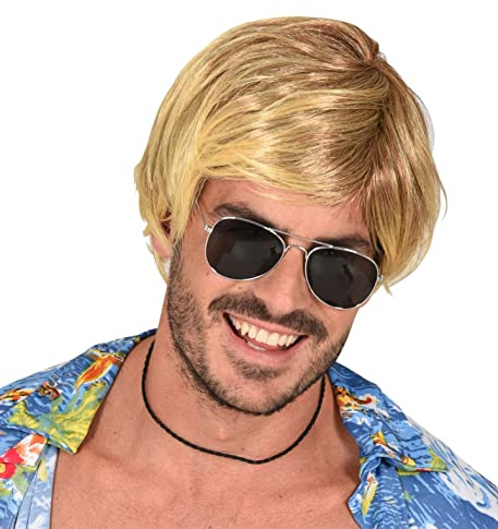 W WIDMANN MILANO Party Fashion - Perücke Surfer Boy blond | Kunsthaarperücke mit Kurzhaarfrisur für Strand, Beachparty, Karneval und Mottoparty