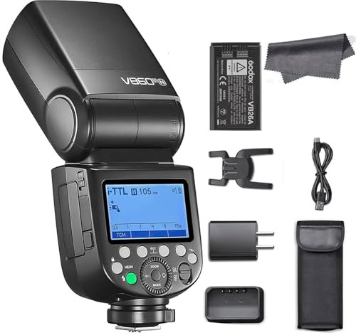 Godox V860III-N TTL Flash for Nikon, 2.4G Wireless Speedlite HSS 1/8000s, 480 Full-Power Flashes,Li-on Battery Speedlight, 0.01-1.5s Recycle Time,10 Levels LED Modeling Light (Upgraded V860II-N)