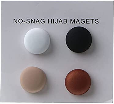 Magnetschal Brosche Rund Hijab Anstecknadel, 4 Stück Magnetknopf Brosche Perlennadel Brosche Damen Damen No Hole Magnet Pins Brosche