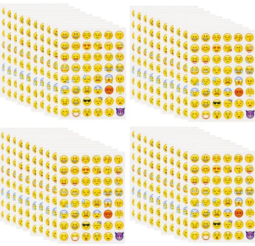40 Sheets Emoji Stickers Self-Adhesive Emoticon Sticker 1920 Pieces Funny Faces Stickers for Notebook Phone Laptop Decoration Skateboard