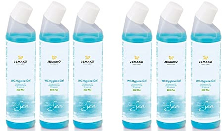 Jemako WC-Hygiene-Gel Blue Sea Hygiene und Sauberkeit im ganzen Bad Kalkentferner frischer Duft (WC-Hygiene-Gel 6x 750ml)