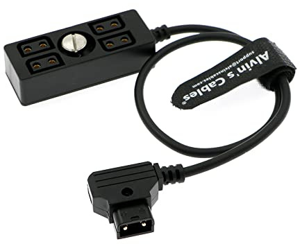 Alvin's Cables D-tap Splitter Kabel Dtap verteiler, Dtap-Stecker auf 4-Port Dtap Buchse Splitter Hub Stromkabel für ARRI RED Teradek SmallHD SmallRig V-Mount|Gold-Mount-Akku 40cm