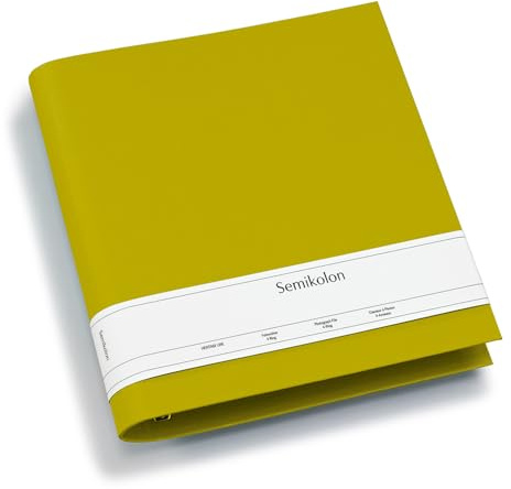 Semikolon 370015 Archivador de fotos con 4 anillas, 29,5 x 32 cm, funda de Efalin, para álbum, libro de fotos con anillas, color verde claro