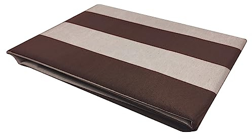 Panini Tessuti, Tenda da Sole Confezionata Righe Marrone, con Anelli brevettati in Poliestere - Misura Disponibile: 145x250 cm - Ideale per Terrazzi, Verande, Balconi, Giardini