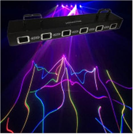 Lumières stroboscopiques Dj, lumières de scène, 6 trous lumière LED RGBYC couleur faisceau ligne motif DJ Disco fête lumière DMX contrôle musique lumière for danse barre d'anniversaire Spectacle de lu