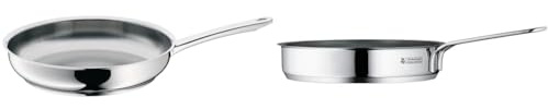 WMF Profi - Sartén 20 cm Sin Antiadherente de Acero Inoxidable, para Todo Tipo de Cocinas & Mini - Sarten Ø 18 cm diámetro Con Recubrimiento Borde Vertedor Apilable de Acero Inoxidable
