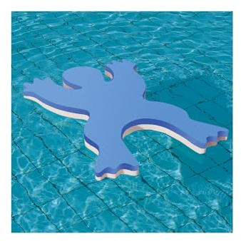 Sport-Thieme Schwimmfloß Frosch | hohe Sichtbarkeit, weicher Plastazote-Schaum | 1 Stück | 92x64x5 cm, 0,5 kg, für Schwimmbad, schwimmend, robust