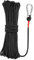 Cuerda de Escalada de 20 m, Cuerda Multiusos con Mosquetones, 6mm Cuerda de Salvamento de Pesca, Cuerda de Amarre, Cuerda, Cuerda, Cuerda Resistente para Senderismo, Montañismo, Camping (6mm-Black)