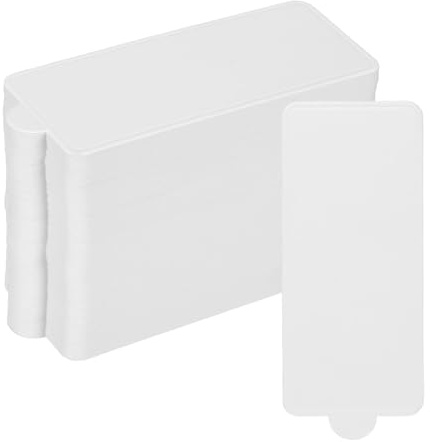 sourcing map 100pcs Mini Cake Boards, Mousse Cake Cardboards Rectangle Cake Bases Plates Cupcake Dessert Displays Base Tray for Pastries, Dessert Base - Grease Proof (White)