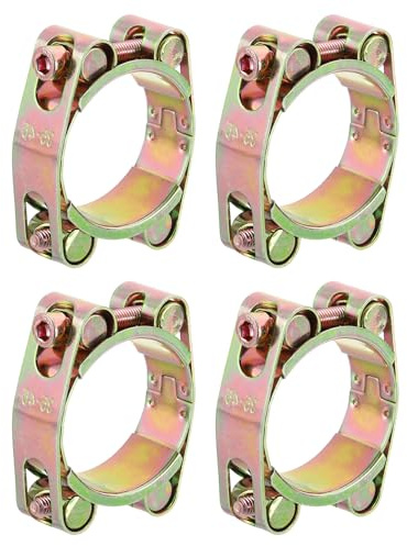 sourcing map 4 Pack T-Bolt Hose Clamp, 0.8 Heavy Duty Adjustable Tube Clamps Radiator Hose Clamp Working Range 35-45mm for 1.38-1.77 Hose ID Intake Soft Hose Intercooler Clamp
