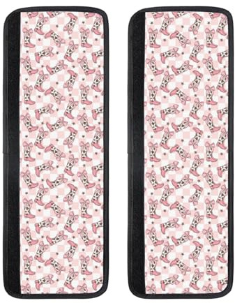 TZTTZT Set di 2 coperture per maniglie del frigorifero a scacchiera rosa a forma di stivali da cowgirl, antiscivolo, regolabili, coperture per maniglie del frigorifero, coperture per maniglie di