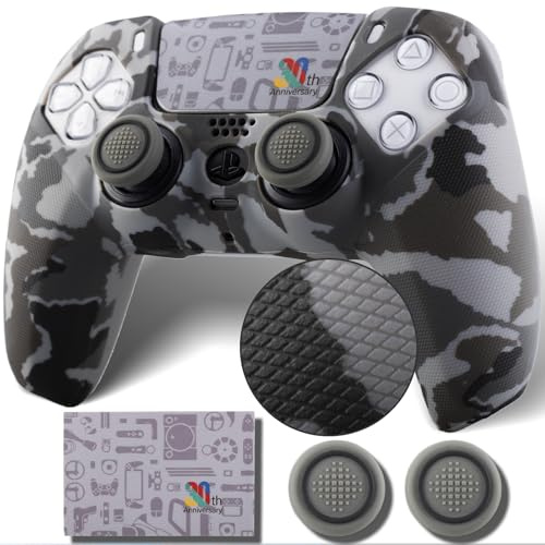 9CDeer Non-Slip Silicone Cover for PS5 Controller with Thumbstick Caps * 2 & Sticker * 1 30 Years Anniversary