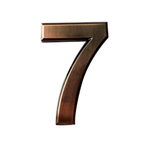 Modern House Sign Plaque Door Number, 10cm Bronze Digital Hotel Door Number Plate for Hotel Room Number(7)
