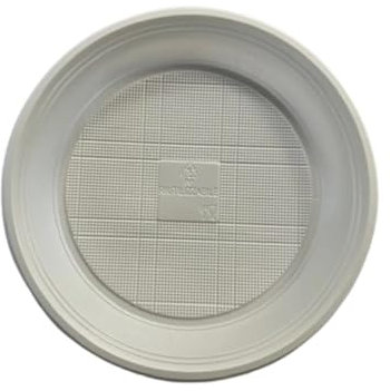 Generico Set 180 Piatti Riutilizzabili in Plastica Rigida, Bianchi, per Buffet e Feste, Piani, Fondi o Frutta (Piani)
