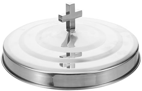 GRIRIW Tapa De Metal para Bandeja De Comunión Cubierta De Inoxidable para Copas Religiosas Accesorio Versátil para Ceremonias Iglesias