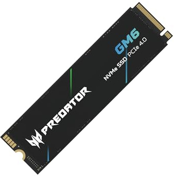acer Predator GM6 4TB M.2 NVMe SSD PCIe 4.0 - Lesegeschwindigkeit bis zu 7200 MB/s - Professionelle Interne Festplatte - Gaming Speicher Kompatibel mit PC, Laptop & PS5