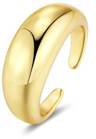 ALEXCRAFT Silber Ringe Große 14K Vergoldet Klobige Ring für Damen Herren