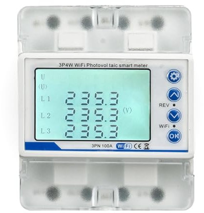 JNJOOD Interruptor WiFi inteligente con contador de potencia bidireccional. Se puede utilizar como contador eléctrico multifunción con control de la batería y función telefónica.