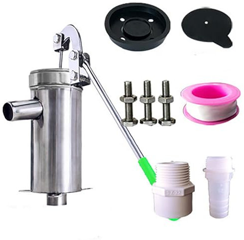 Handdruck-Brunnenpumpe, Edelstahl, 10 m Saugkraft für Grundwasser, ideal für Zuhause, Garten, Hof