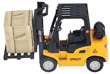 Dilwe Carrello Elevatore Giocattolo 13 X 5 X 8 Cm, Modello di Veicolo Ingegneria Giocattolo Costruzione Carrello Elevatore per Bambini 3 Anni