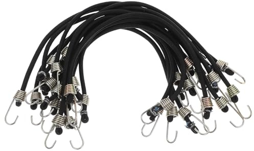 Cordón Elástico para Equipaje Negro 15 Piezas Ganchos