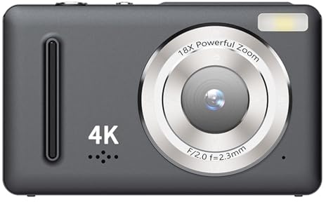 Jectse Cámara Digital 4K 4K de 64MP para Fotografía con Pantalla de 2.4 Pulgadas, Estudiantes de Adolescencia, Cámara de Viaje (Black)