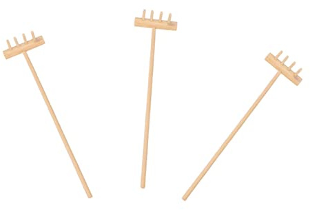 Hemobllo 3 pièces Mini Râteau Zen Jardin Outils de Jardinage de Table Râteau à Quatre Dents pour Sable et Bricolage Garçon Fille Accessoires Décoratifs Zen