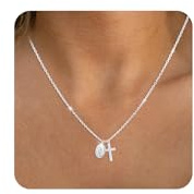 vidonio 925 Kreuz Kette Silber mit Anhänger, Einstellbare Kreuz Kette Länge 47+5cm, Kreuzkette Silber Damen Bildnis Jesu, ideal zum Schichten anderer Halsketten und perfekt für Frauen und Mädchen