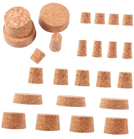 MOLUCKFU 30 pièces Bouchons Liège pour Bouteilles de Vin Joints Étanches Coniques pour Maison Restaurants et Bars Lot de Bouchons Bouteilles Vin pour Conservation