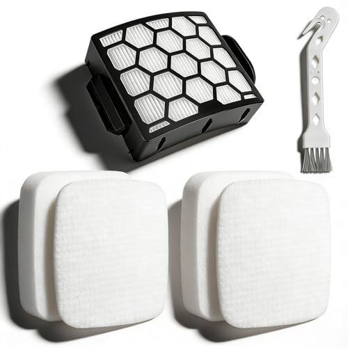 Replacement Filters for Shark Lift‑Away Upright Vacuum Cleaner – compatible with NV602UK NV612UK NV702UK NZ690UK NZ691UK NZ710UK, 1 HEPA Filter and 2 Foam & Felt Kit, Washable & Reusable