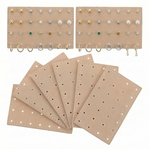 SUPVOX 8Pcs Jewelry Organizer Holder Earring Storage Board with Multi-Hole Earring Display Rack Cards for Desk and Travel Compact Holder