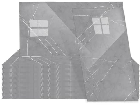 30 PCS Marble Grey Wall Tiles Self Adhesive 30 * 15 cm Waterproof Stick on Tiles Self Adhesive Wall Tile Peel and Stick Panels for Kitchen, Bathroom