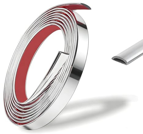 XLTBOMS Chrom Zierleiste Selbstklebend 6mm x 6m Zierleisten Selbstklebend | Universelle Chromleisten Auto, für Auto Karosserie, Fenster & Außen Dekoration, Stilvoll, Schön und Langlebig (6mm x 6m)