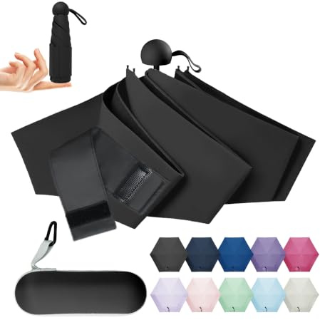 LILAC Mini Compact Umbrella, Lightweight Folding Parasol UPF 100 Rain Gear